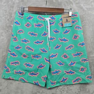 Chubbies The Apex Swimmers Swim Trunk Youth XL Green Shark Lined